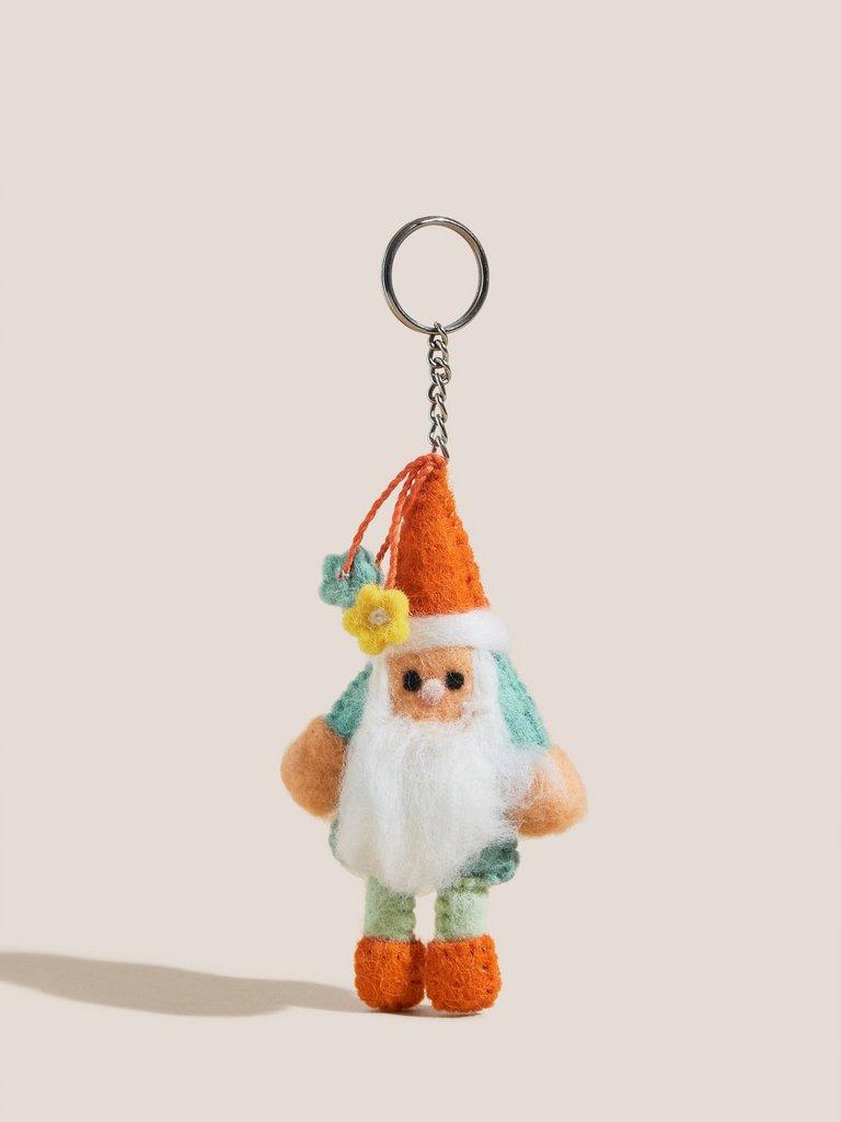 Christmas Gnome Keyring in MULTI - FLAT FRONT