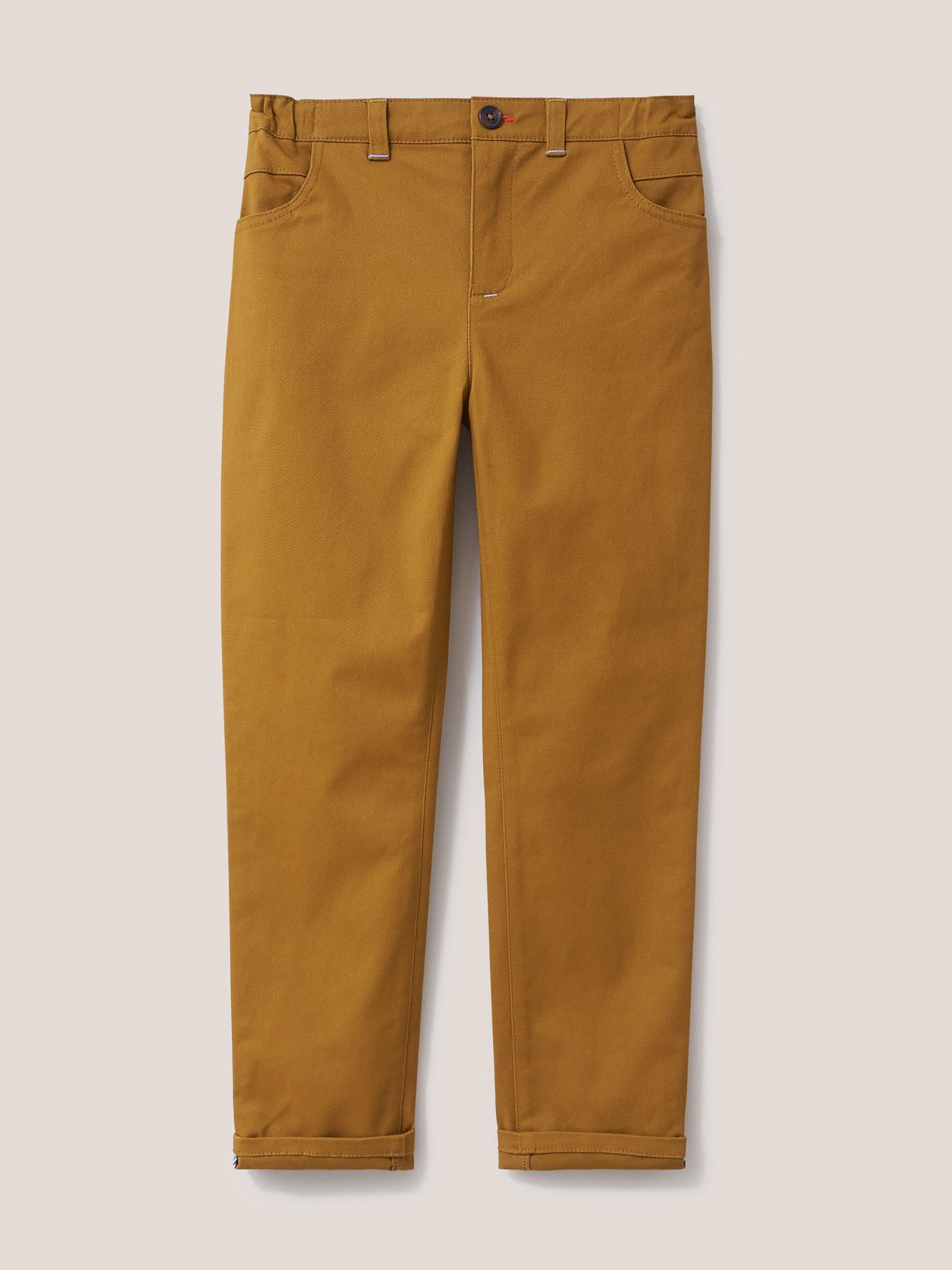 Cole Chino Trouser in DK NAT - FLAT FRONT