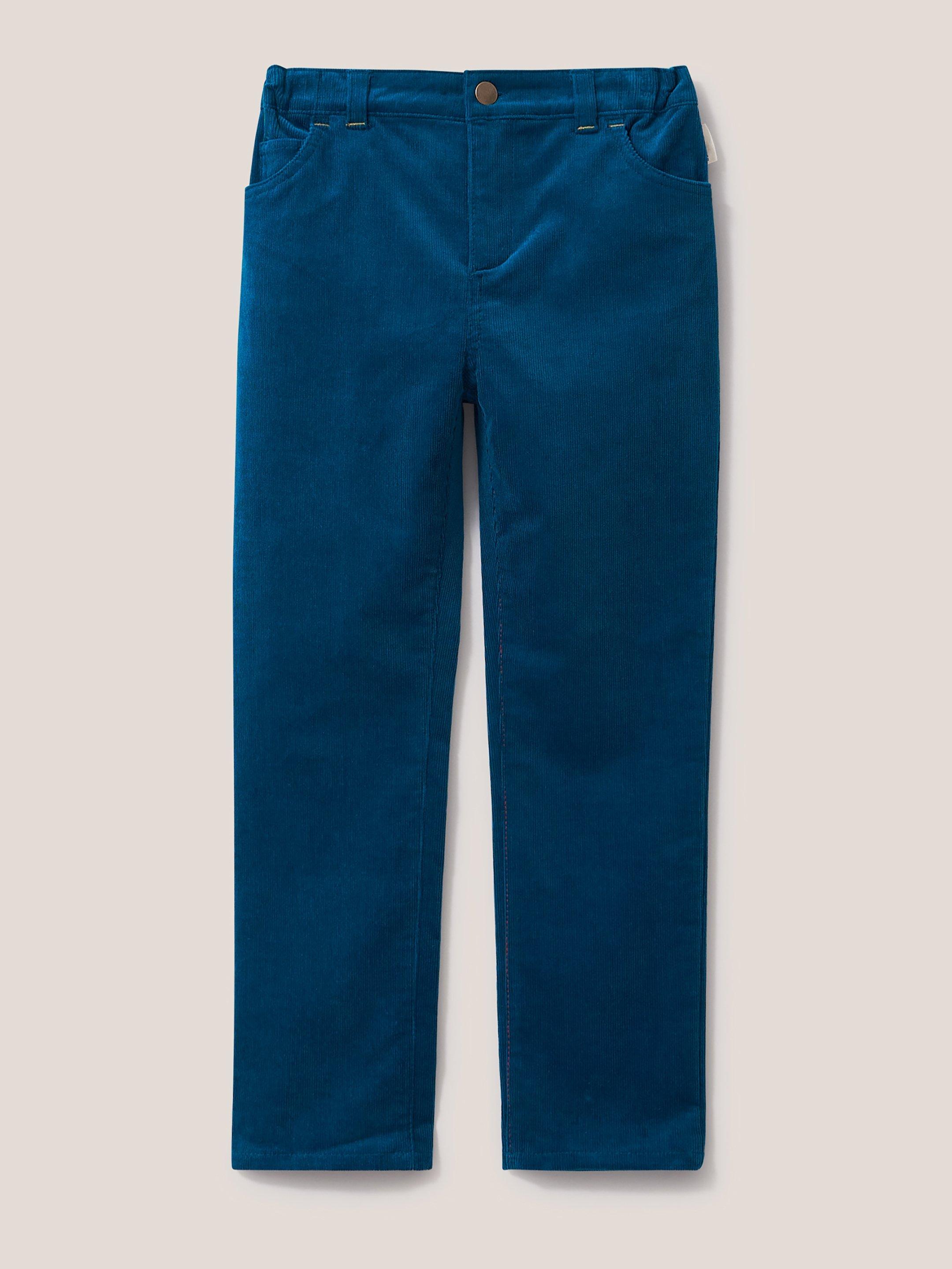 Coen Cord Trouser in MID TEAL - FLAT FRONT