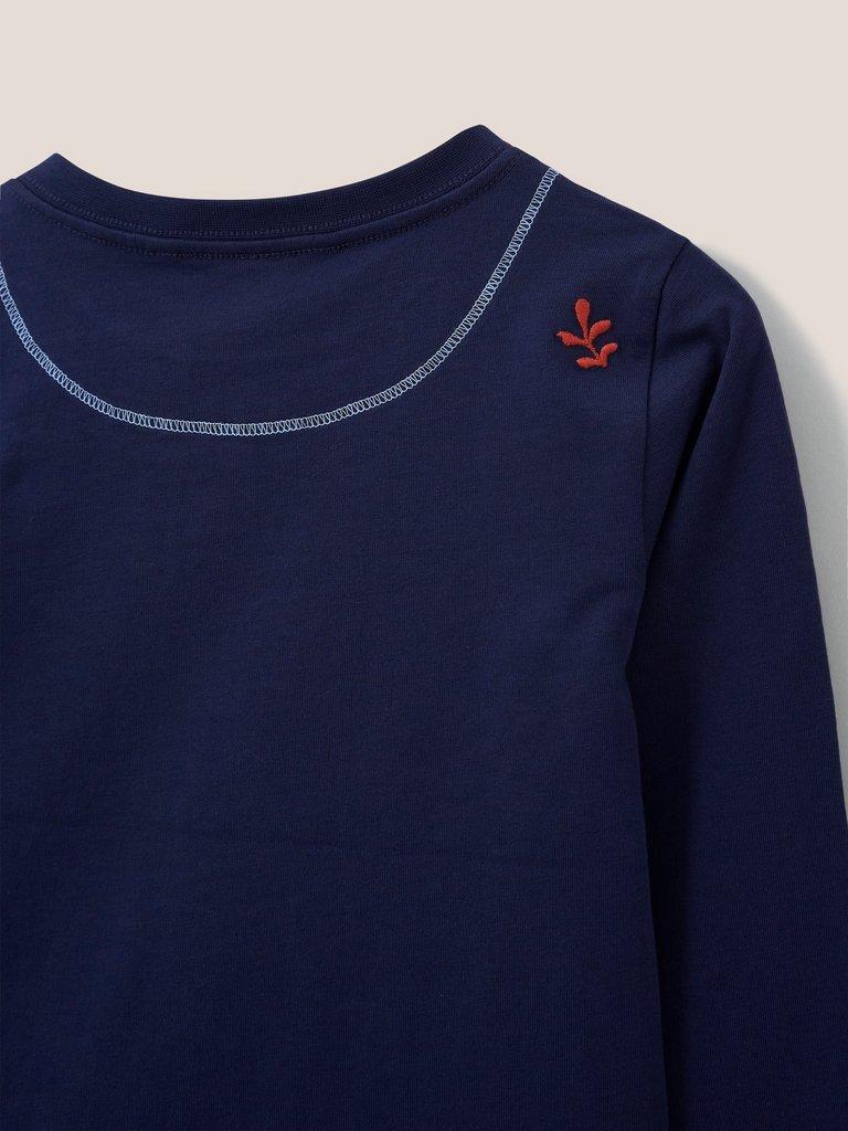 Abbey Long Sleeve T Shirt in DARK NAVY - FLAT DETAIL