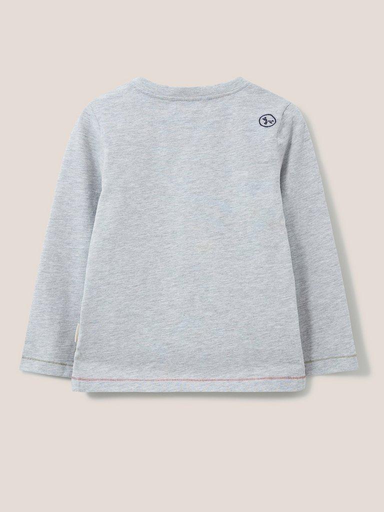 Abbey Long Sleeve T Shirt in GREY MARL - FLAT BACK