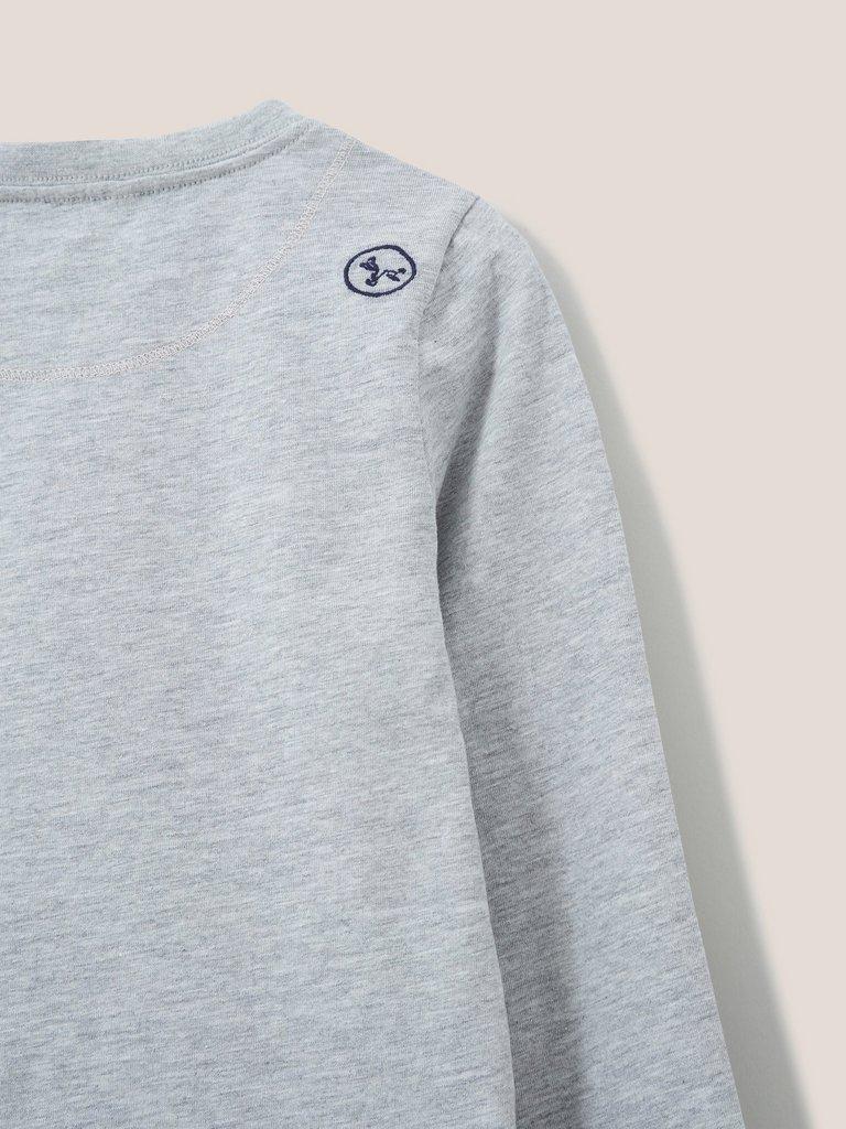 Abbey Long Sleeve T Shirt in GREY MARL - FLAT DETAIL