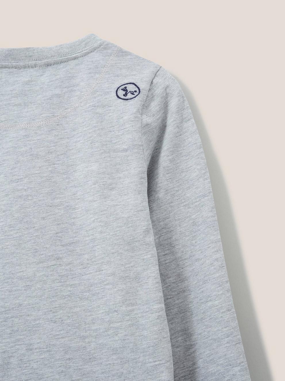 Abbey Long Sleeve T Shirt in GREY MARL - FLAT DETAIL