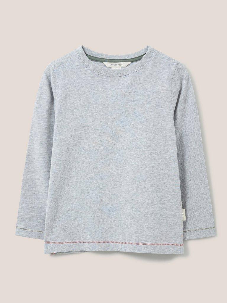 Abbey Long Sleeve T Shirt in GREY MARL - FLAT FRONT