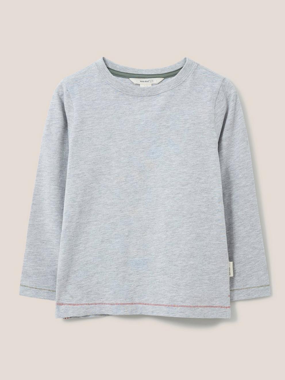 Abbey Long Sleeve T Shirt in GREY MARL - FLAT FRONT