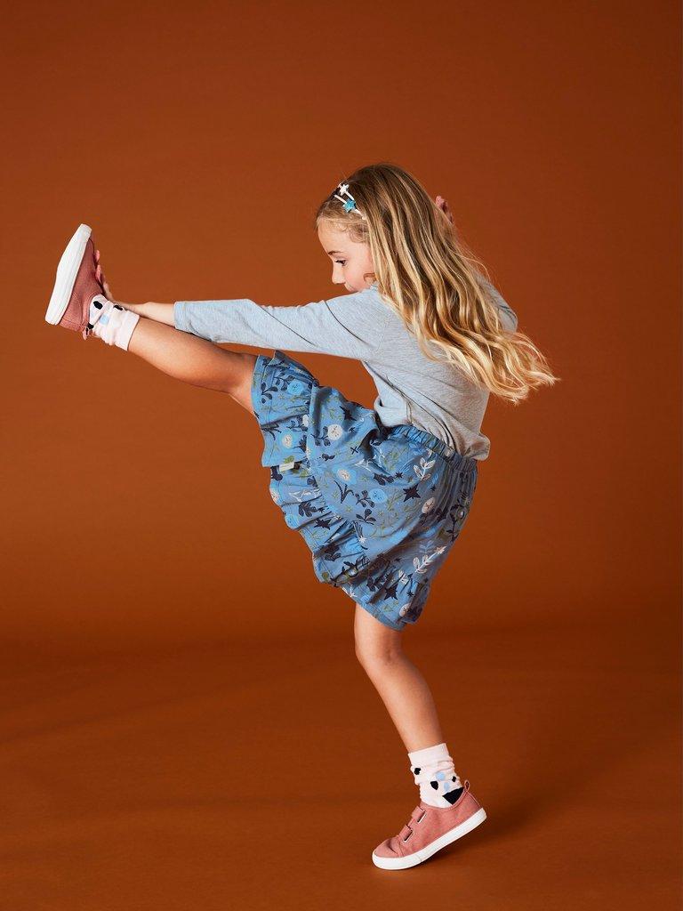 Abbey Long Sleeve T Shirt in GREY MARL - MODEL FRONT