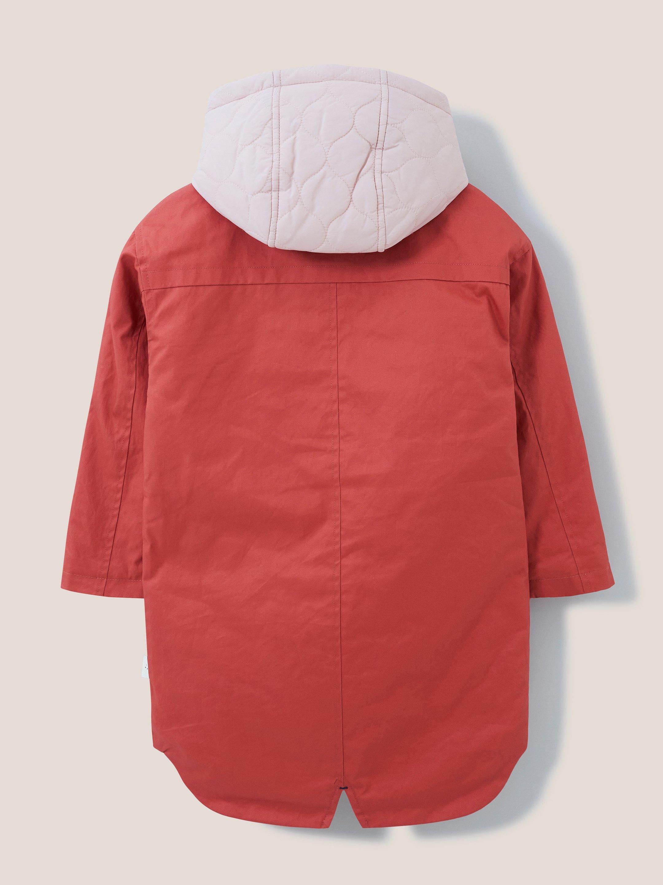 Mini Riley Parka in MID RED - FLAT BACK