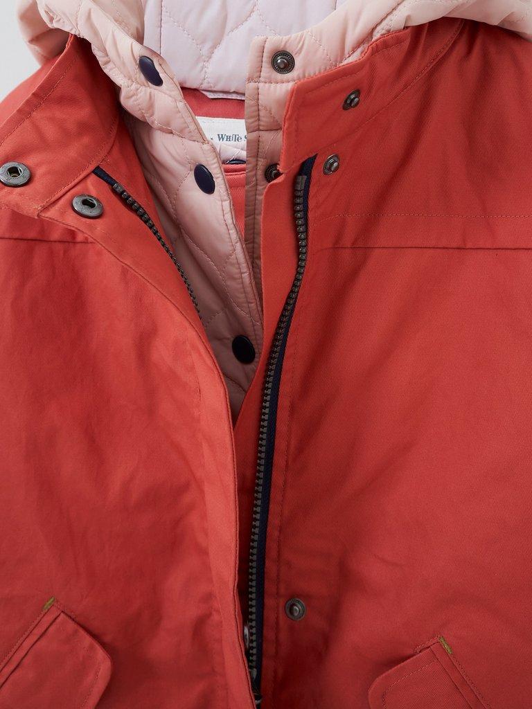 Mini Riley Parka in MID RED - FLAT DETAIL