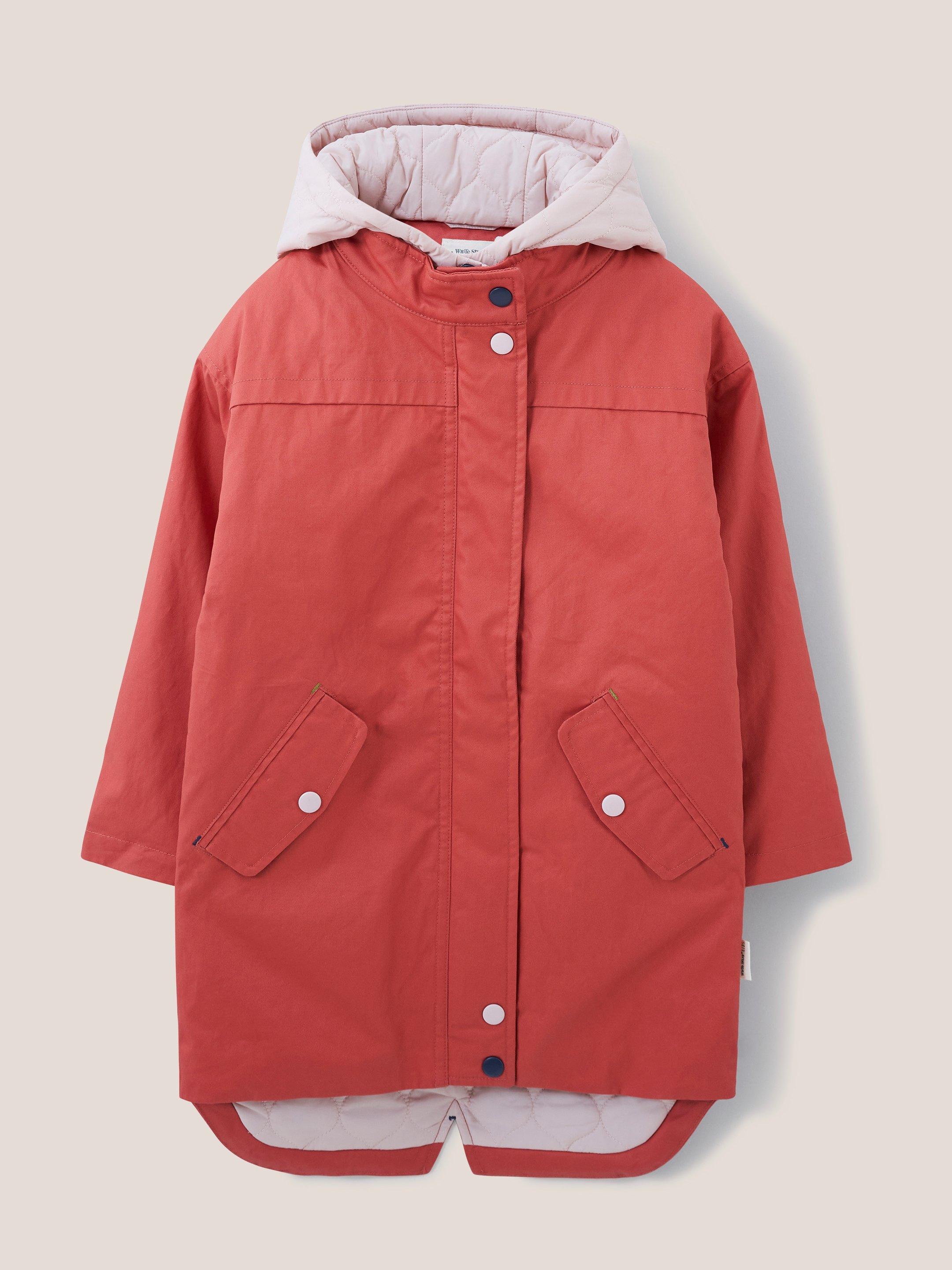 Mini Riley Parka in MID RED - FLAT FRONT