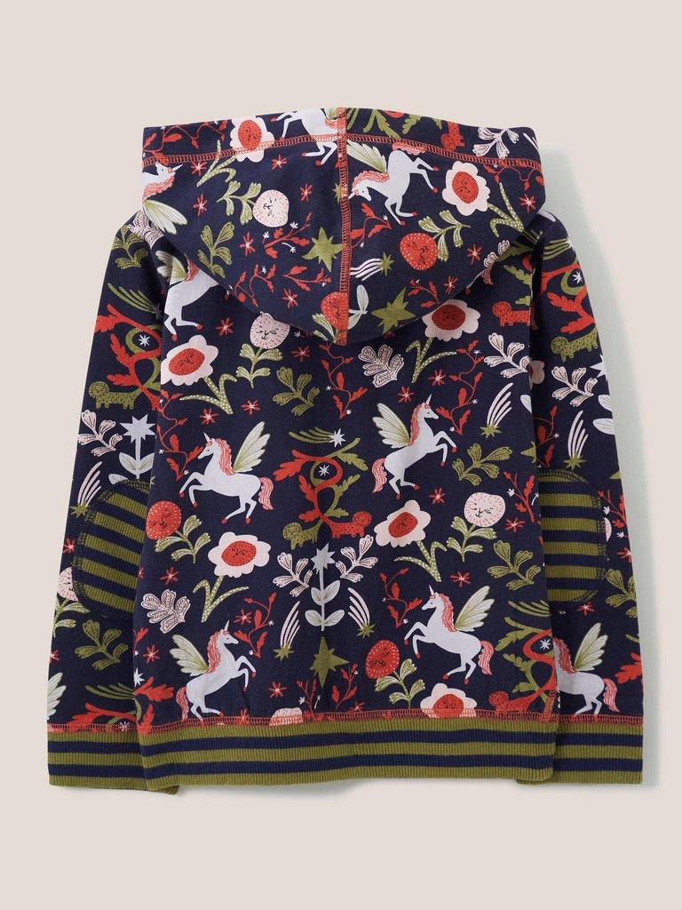 Frankie Unicorn Printed Hoodie in NAVY MULTI - FLAT BACK