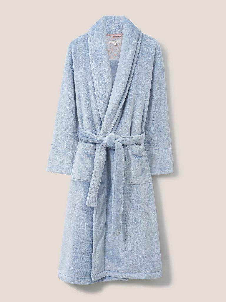Clover Cosy Robe in MID BLUE - FLAT FRONT