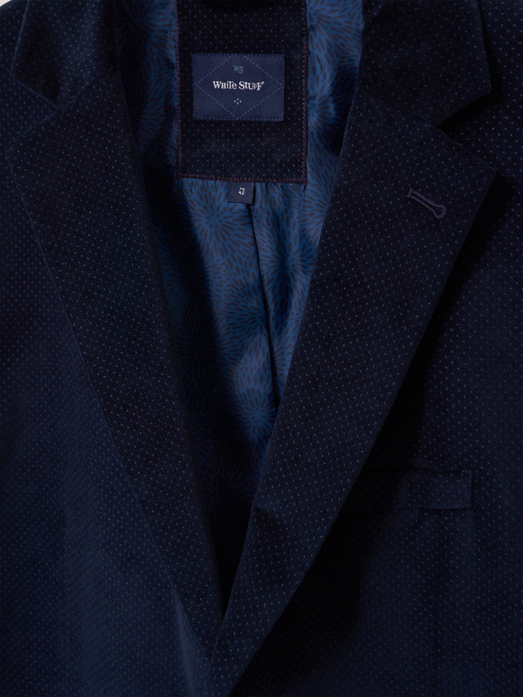 Velvet Blazer in DARK NAVY - FLAT DETAIL