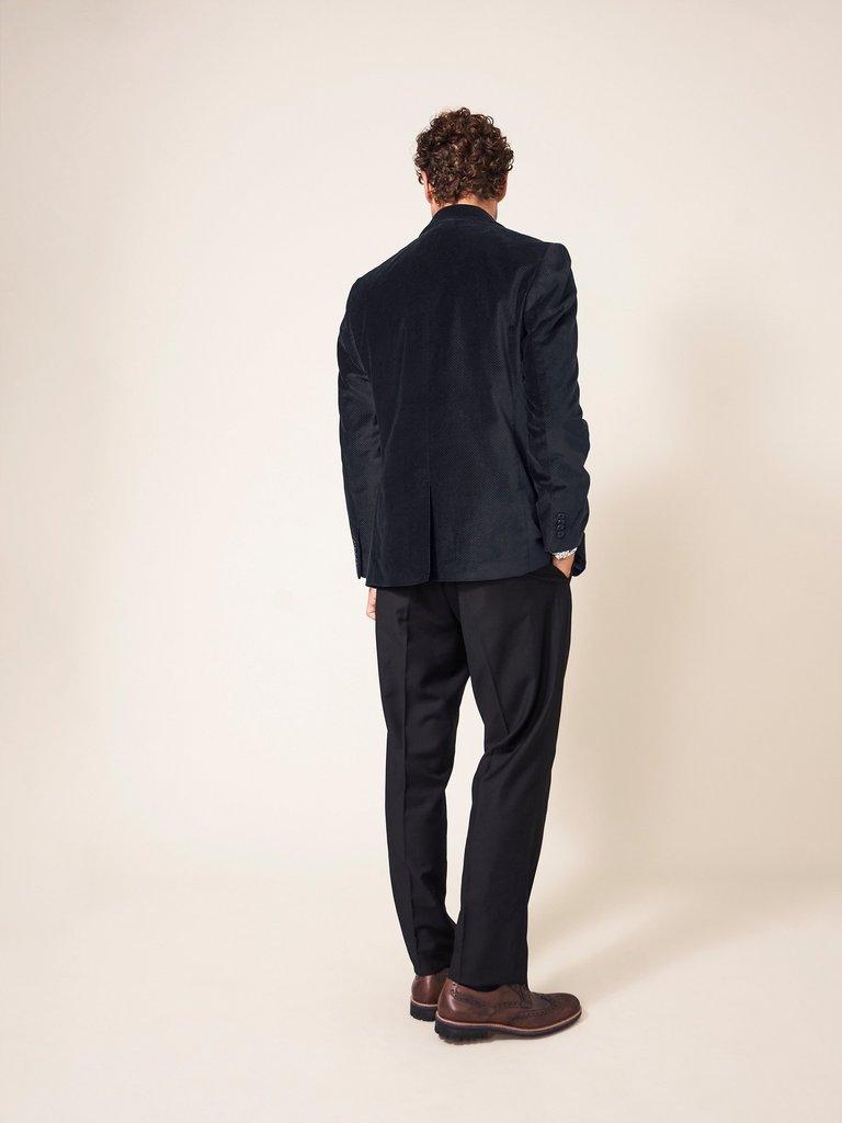 Velvet Blazer in DARK NAVY - MODEL BACK