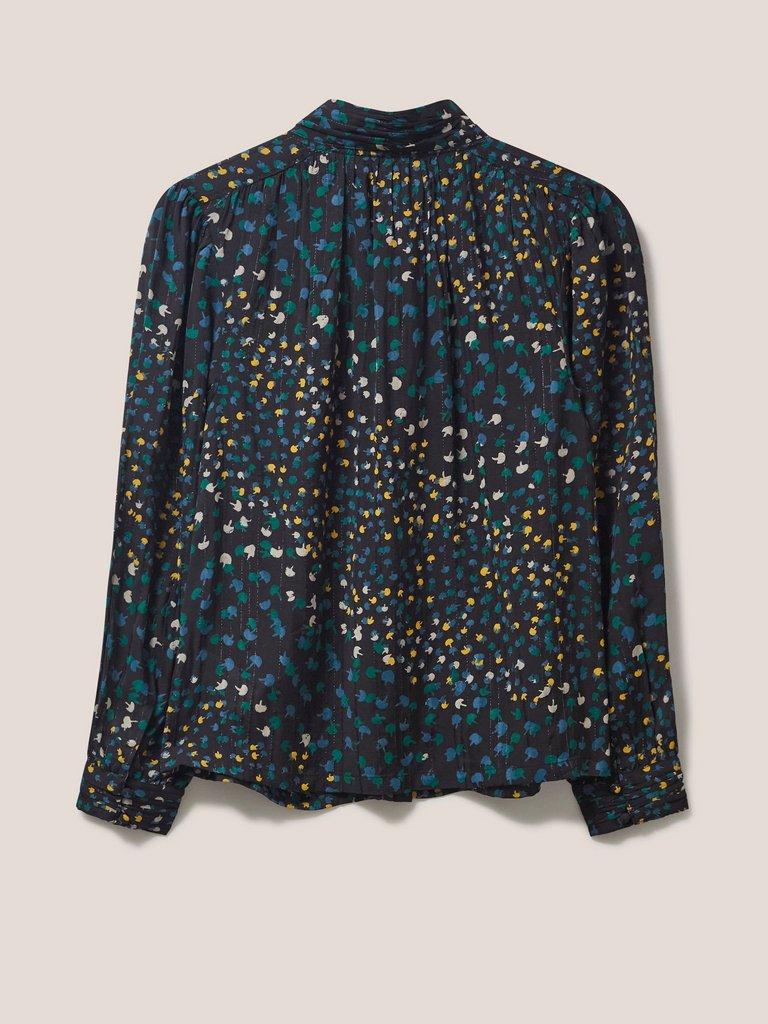 Mirabel Metallic Stripe Top in GREY MLT - FLAT BACK