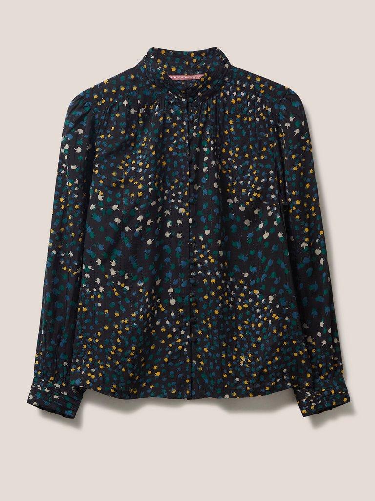 Mirabel Metallic Stripe Top in GREY MLT - FLAT FRONT