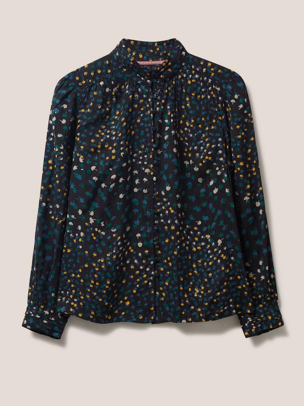 Mirabel Metallic Stripe Top in GREY MLT - FLAT FRONT