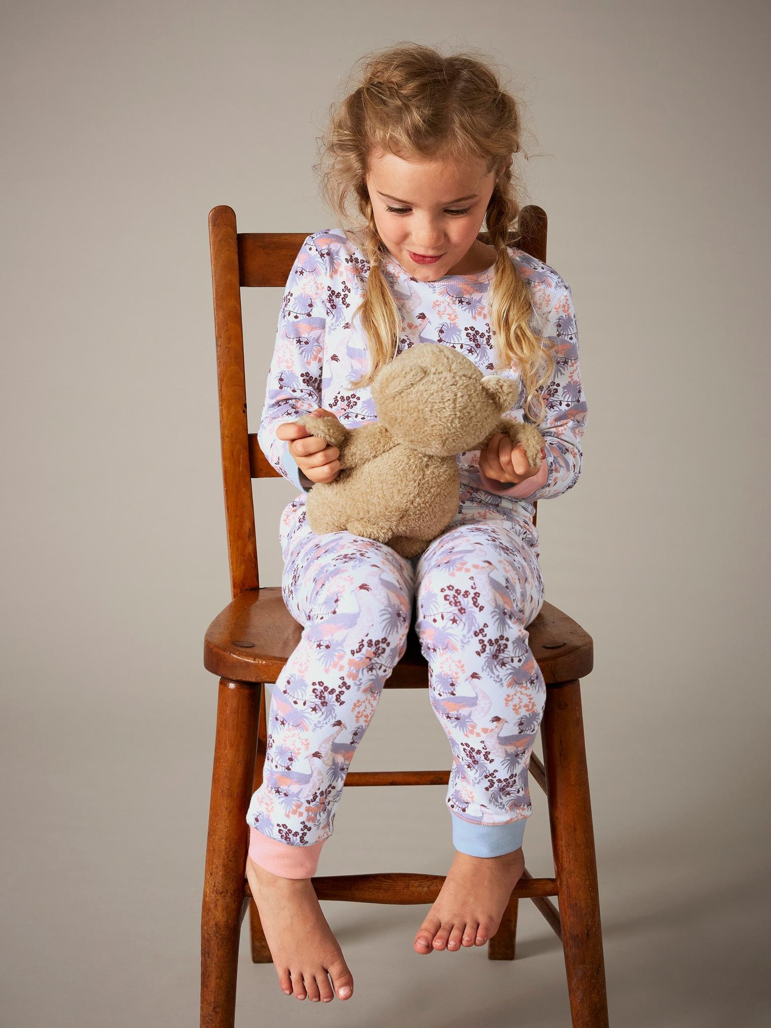 Girls Peacock PJ Set in PINK MLT - LIFESTYLE