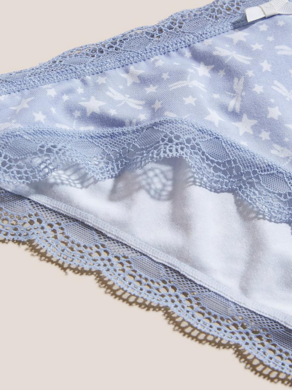 Dragonfly Stars Knicker in BLUE PR - FLAT DETAIL