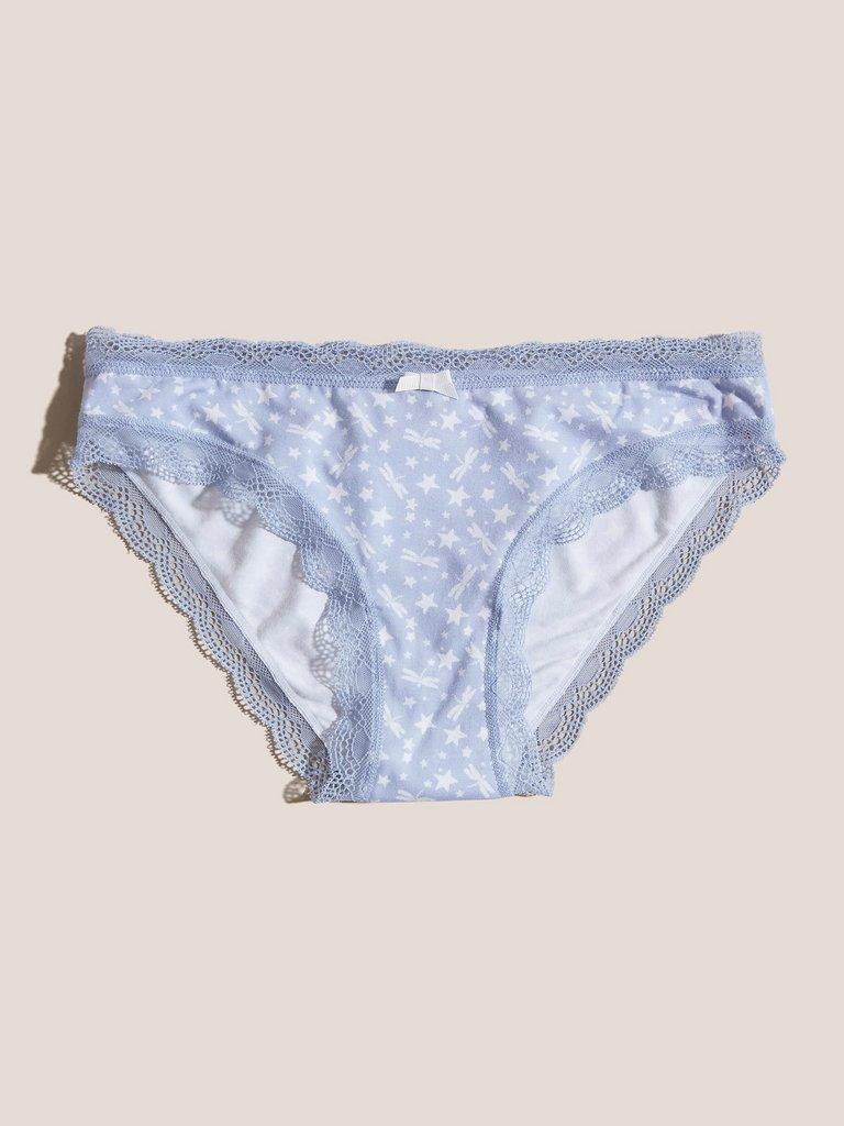 Dragonfly Stars Knicker in BLUE PRINT | White Stuff