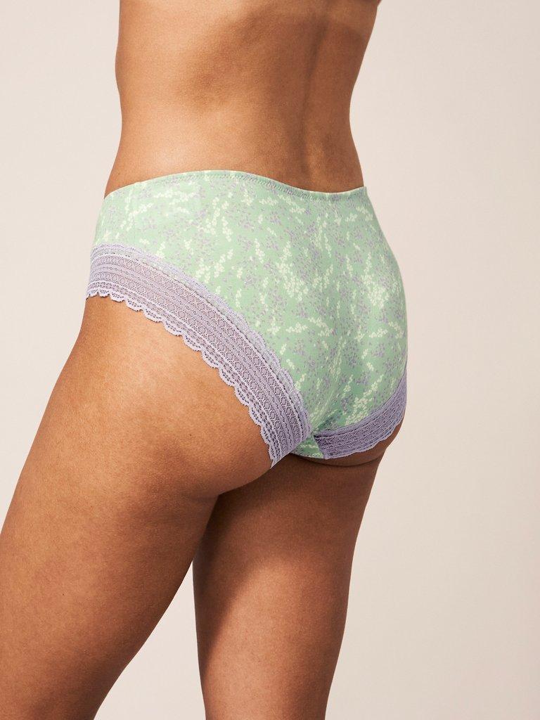 Ditsy Floral Shortie in GREEN PR - MODEL FRONT