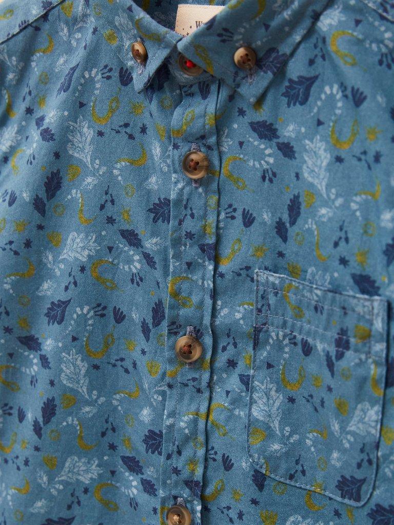 Finley Snake Print Shirt in BLUE MLT - FLAT DETAIL