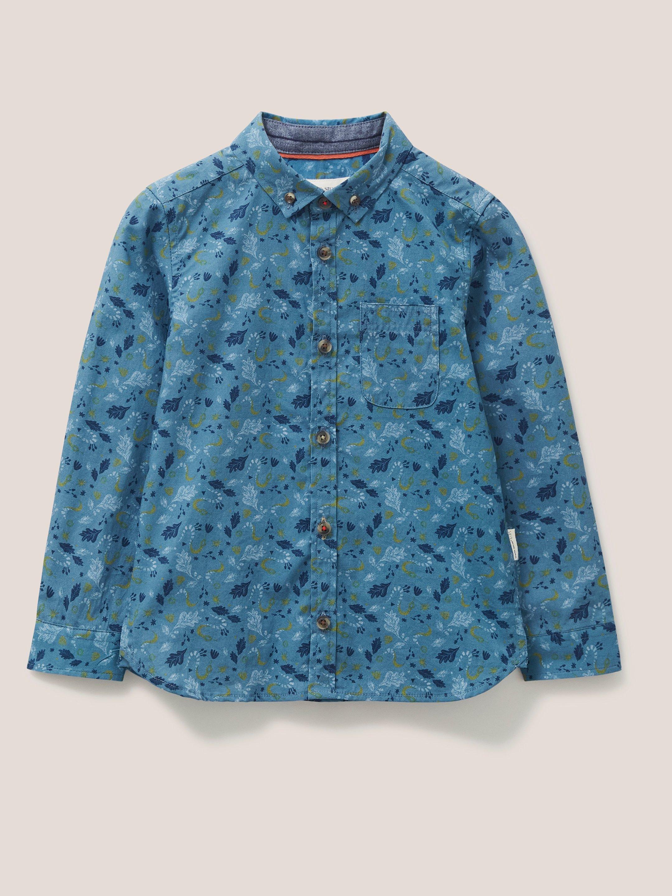 Finley Snake Print Shirt in BLUE MLT - FLAT FRONT