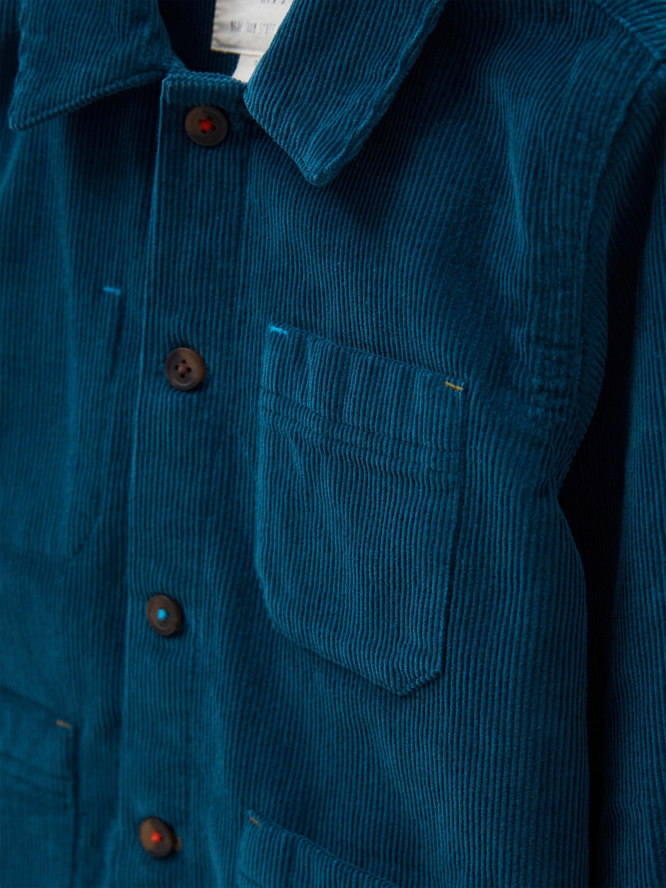 Cole Cord Overshirt in DARK TEAL - FLAT DETAIL