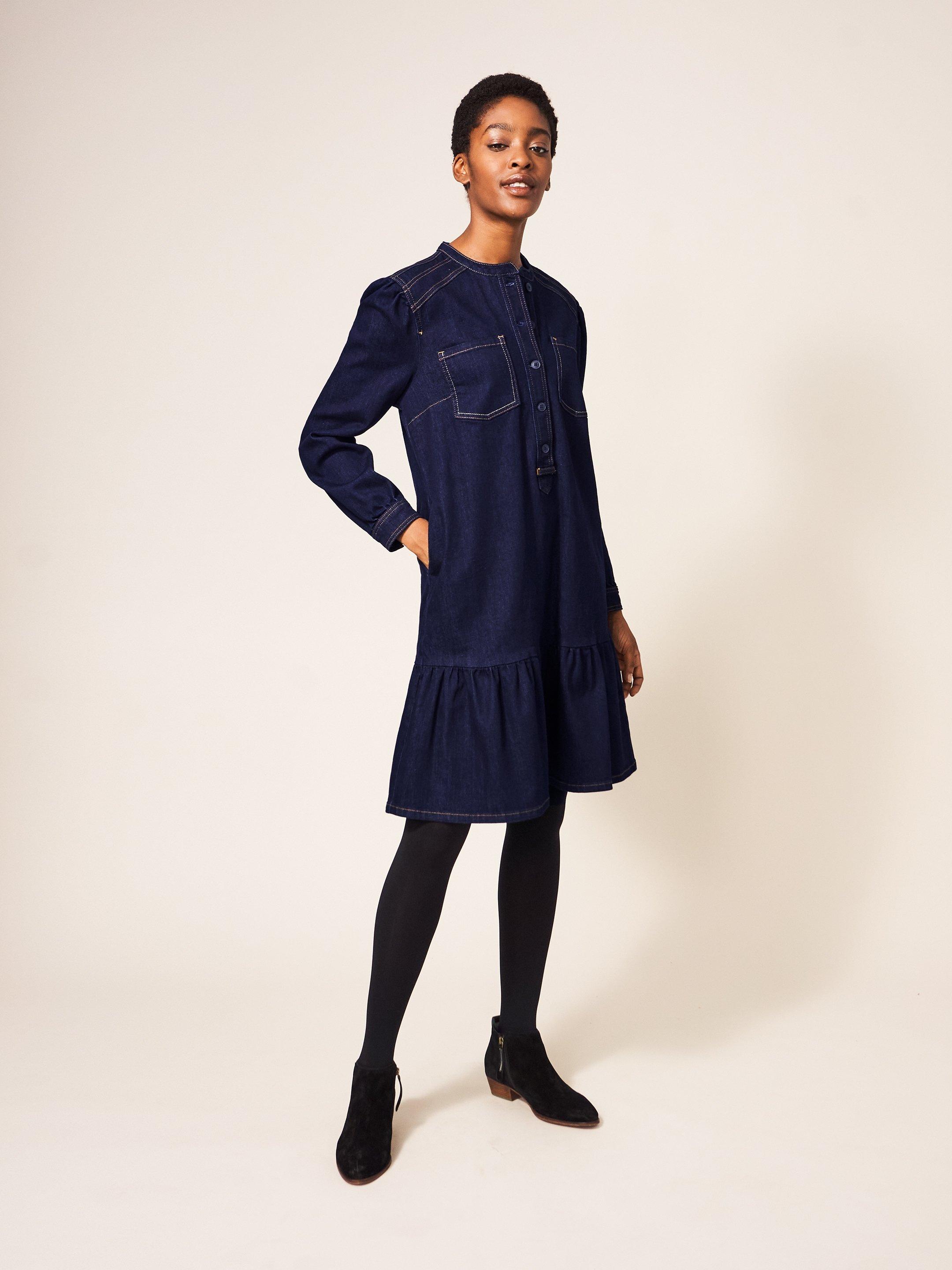 Navy blue best sale denim dress