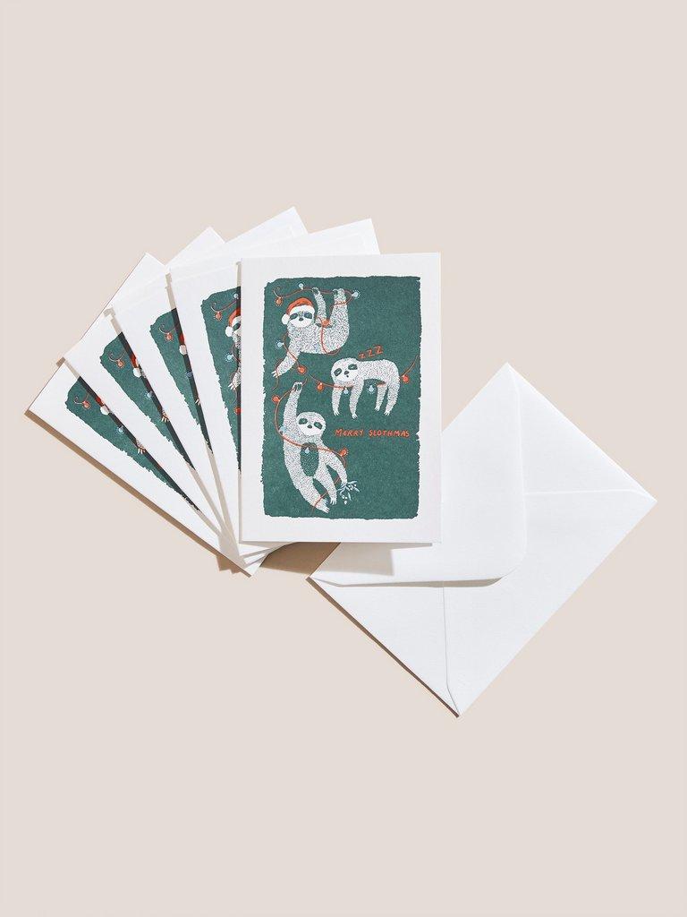 Slothmas Christmas Cards in BLUE MLT - FLAT FRONT