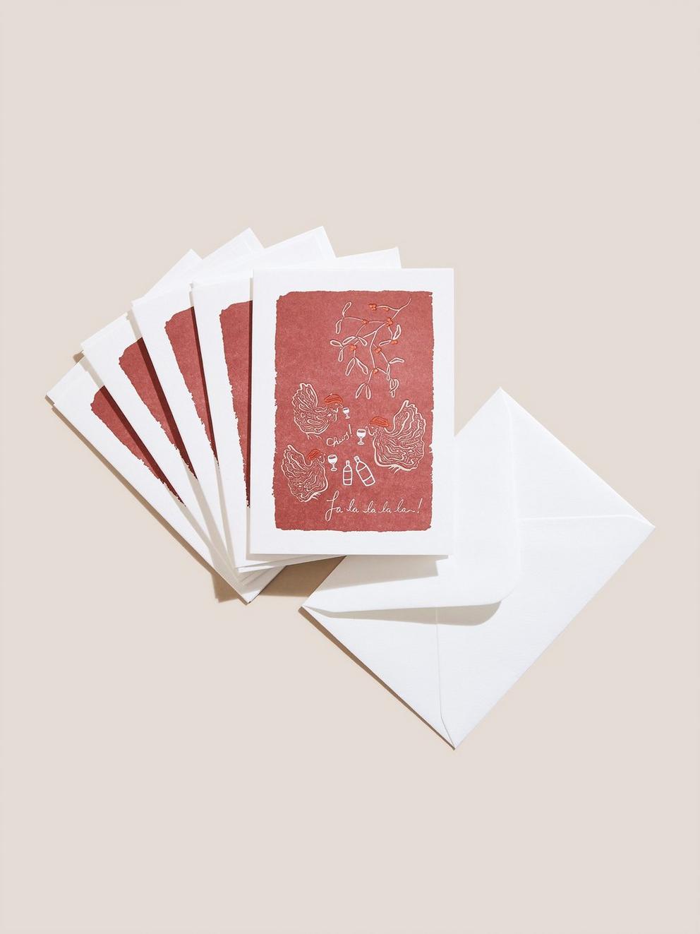 Fa La La La Christmas Cards in RED MLT - FLAT FRONT