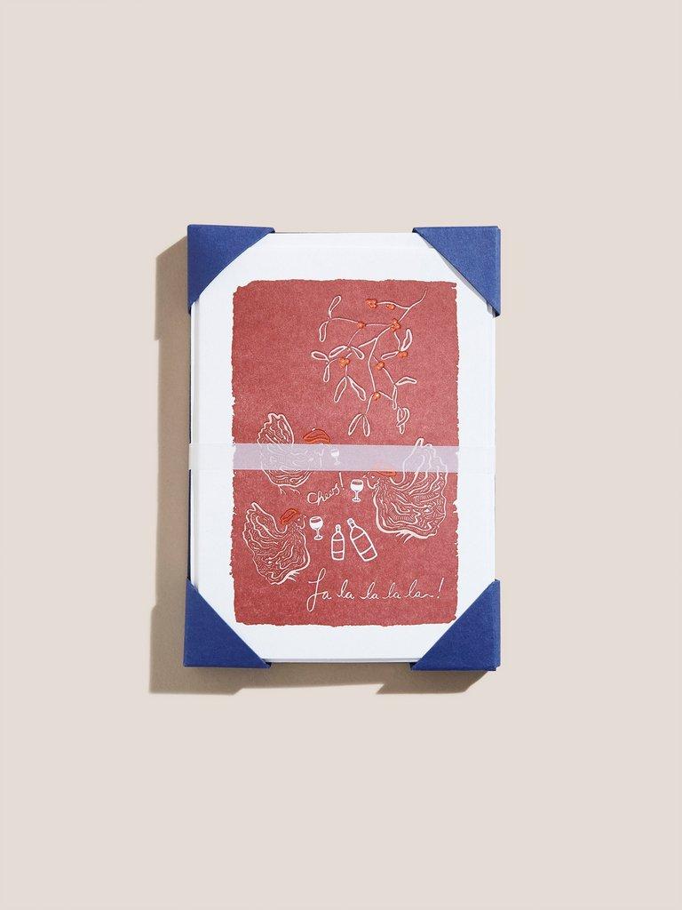 Fa La La La Christmas Cards in RED MLT - MODEL FRONT