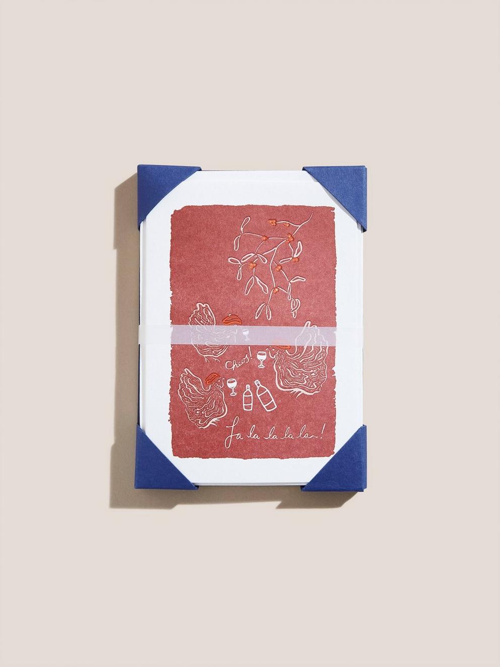 Fa La La La Christmas Cards in RED MLT - MODEL FRONT