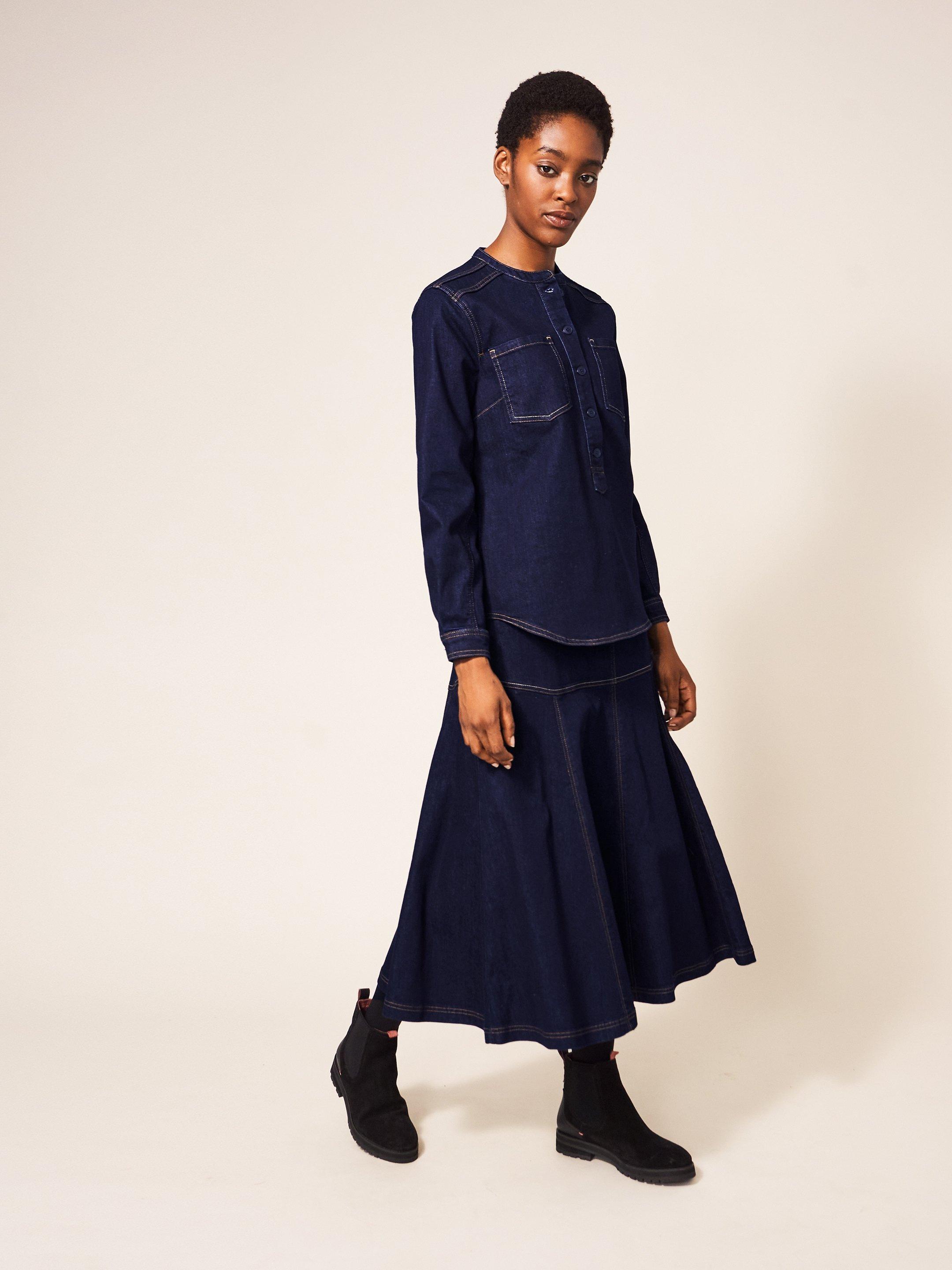 Chloe denim midi outlet skirt