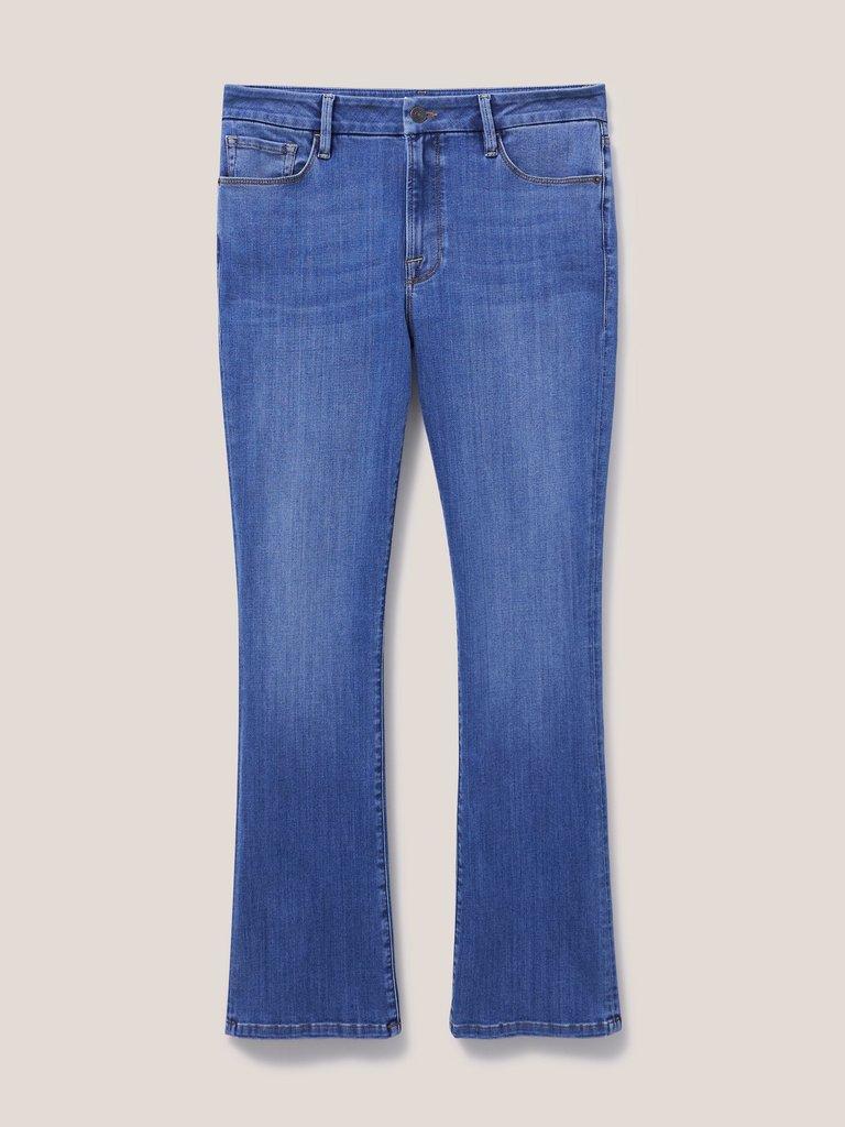 Sara Slim Flare Jean in MID DENIM - FLAT FRONT