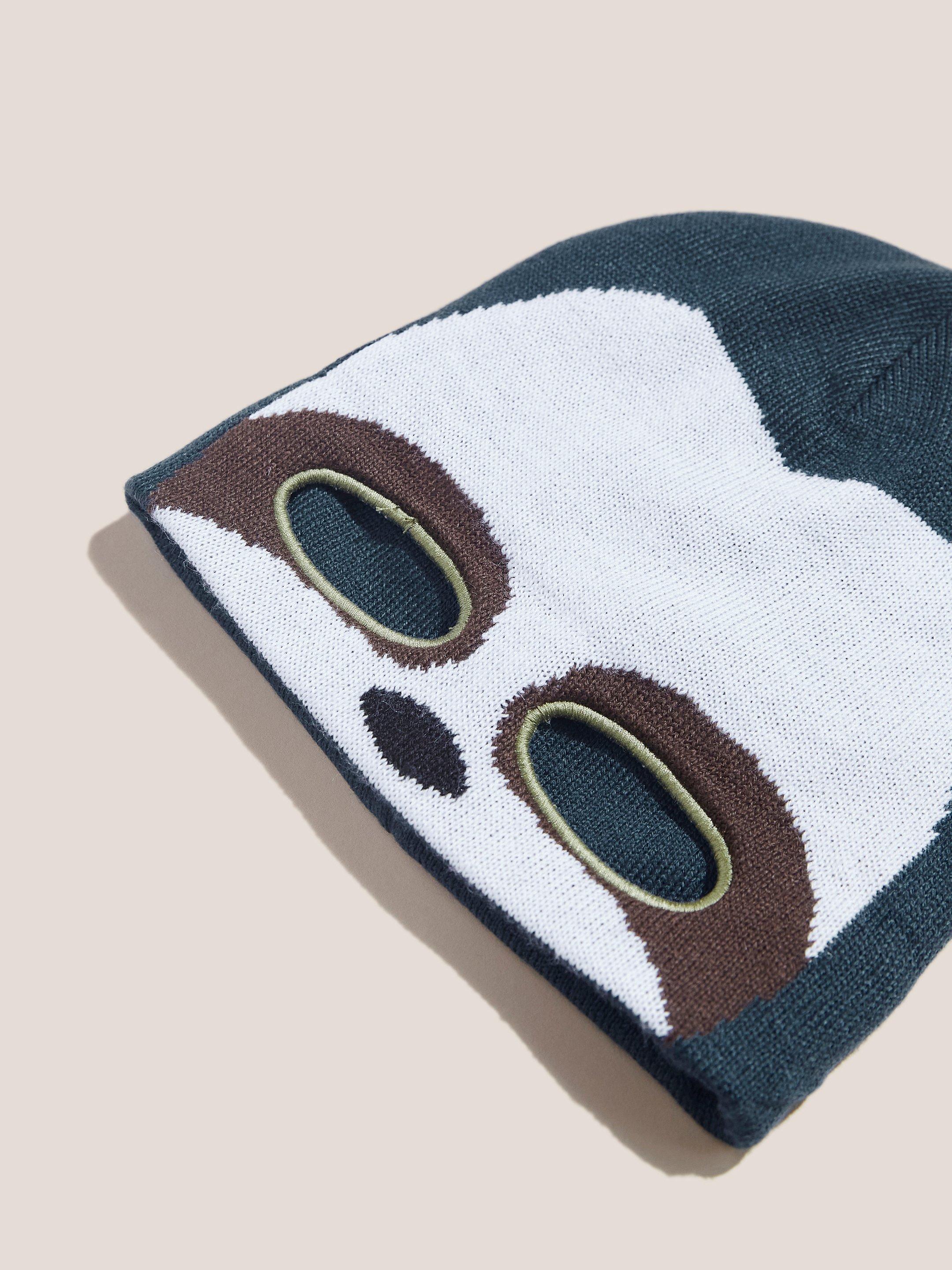 Boys Sloth Hat in TEAL MLT - FLAT DETAIL