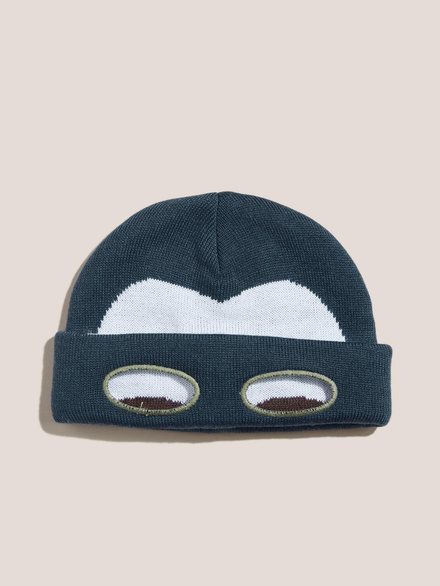 Boys Sloth Hat in TEAL MLT - FLAT FRONT