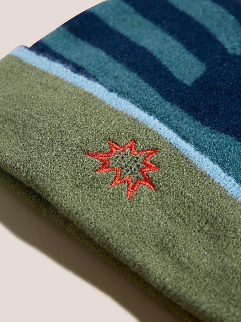 Pete Colourblock Hat in TEAL MLT - FLAT DETAIL