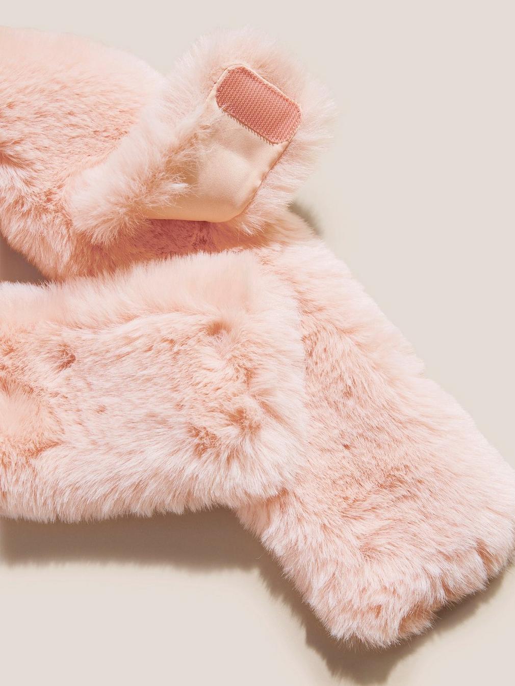 Mini Me Tippet Fur Scarf in MID PINK - FLAT DETAIL