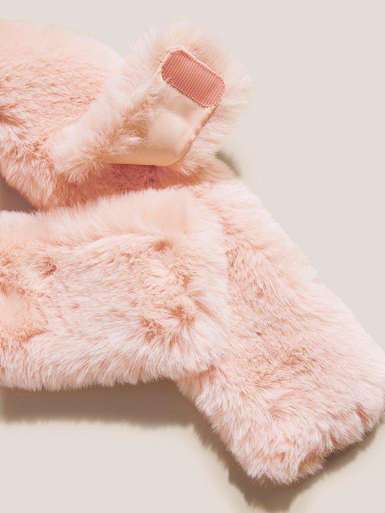 Mini Me Tippet Fur Scarf in MID PINK - FLAT DETAIL