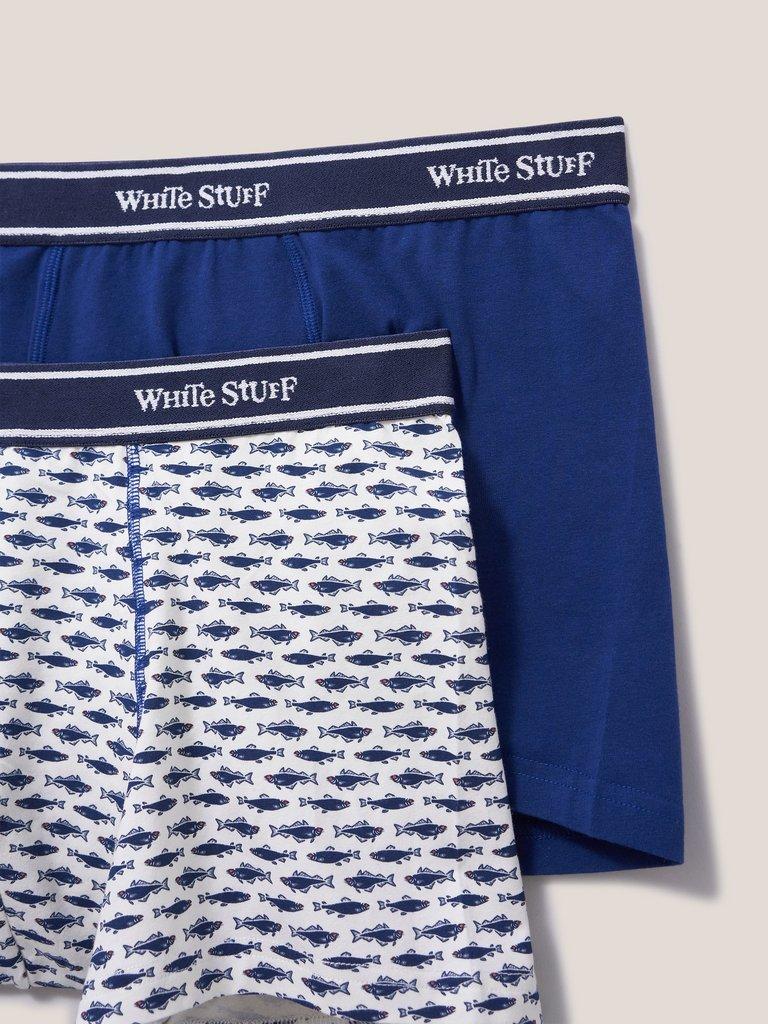 2 Pack Boxers Print and Plain in WHITE MLT - FLAT DETAIL