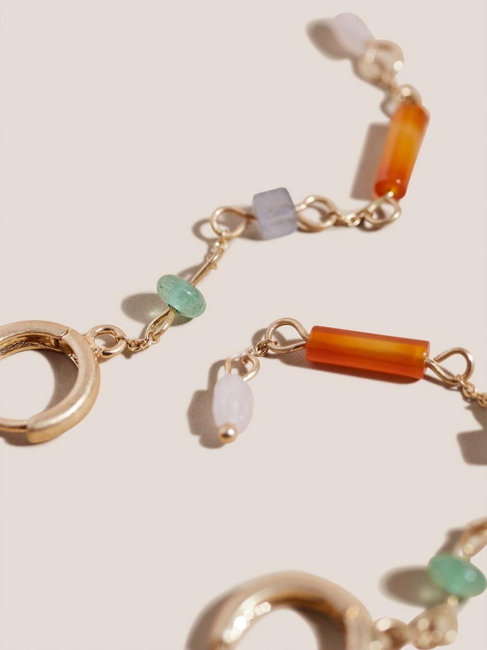 Multi Bead Drop Earrings in RED MLT - FLAT DETAIL