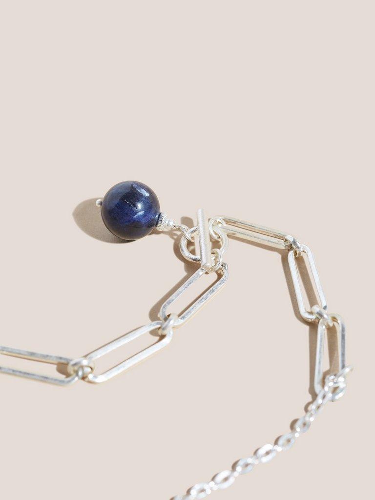 Bead Chain Necklace in DEEP BLUE - FLAT DETAIL