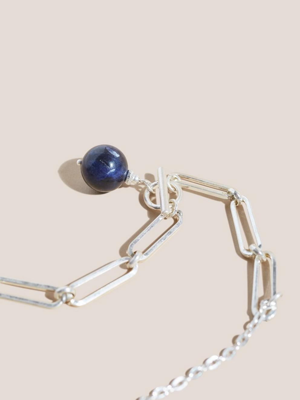 Bead Chain Necklace in DEEP BLUE - FLAT DETAIL