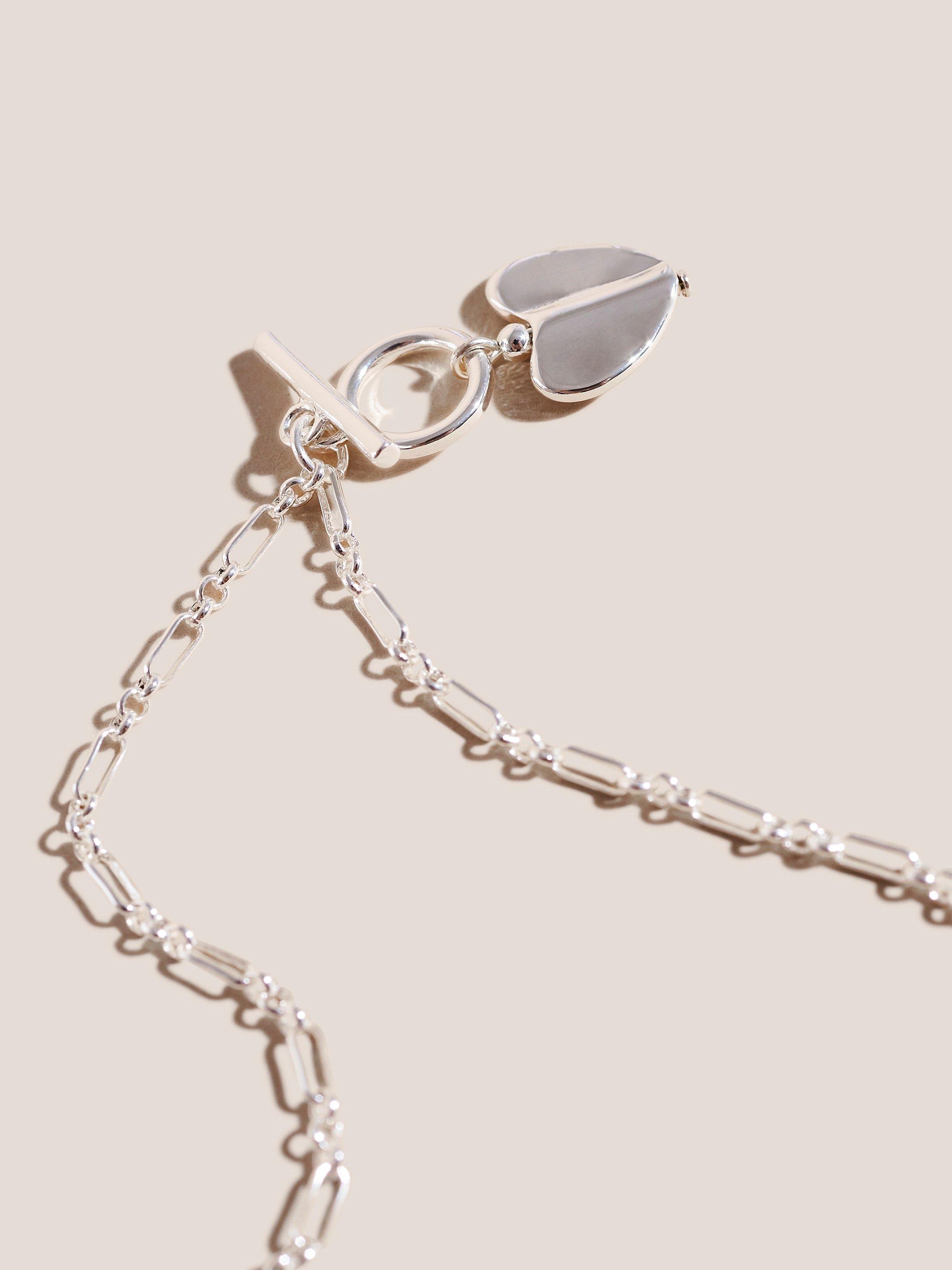 Silver Plated TBar Necklace in SLV TN MET - FLAT BACK