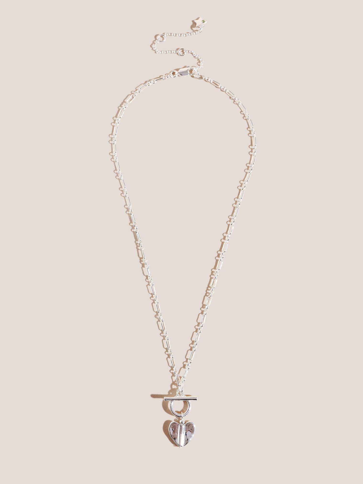 Silver Plated TBar Necklace in SLV TN MET - FLAT FRONT