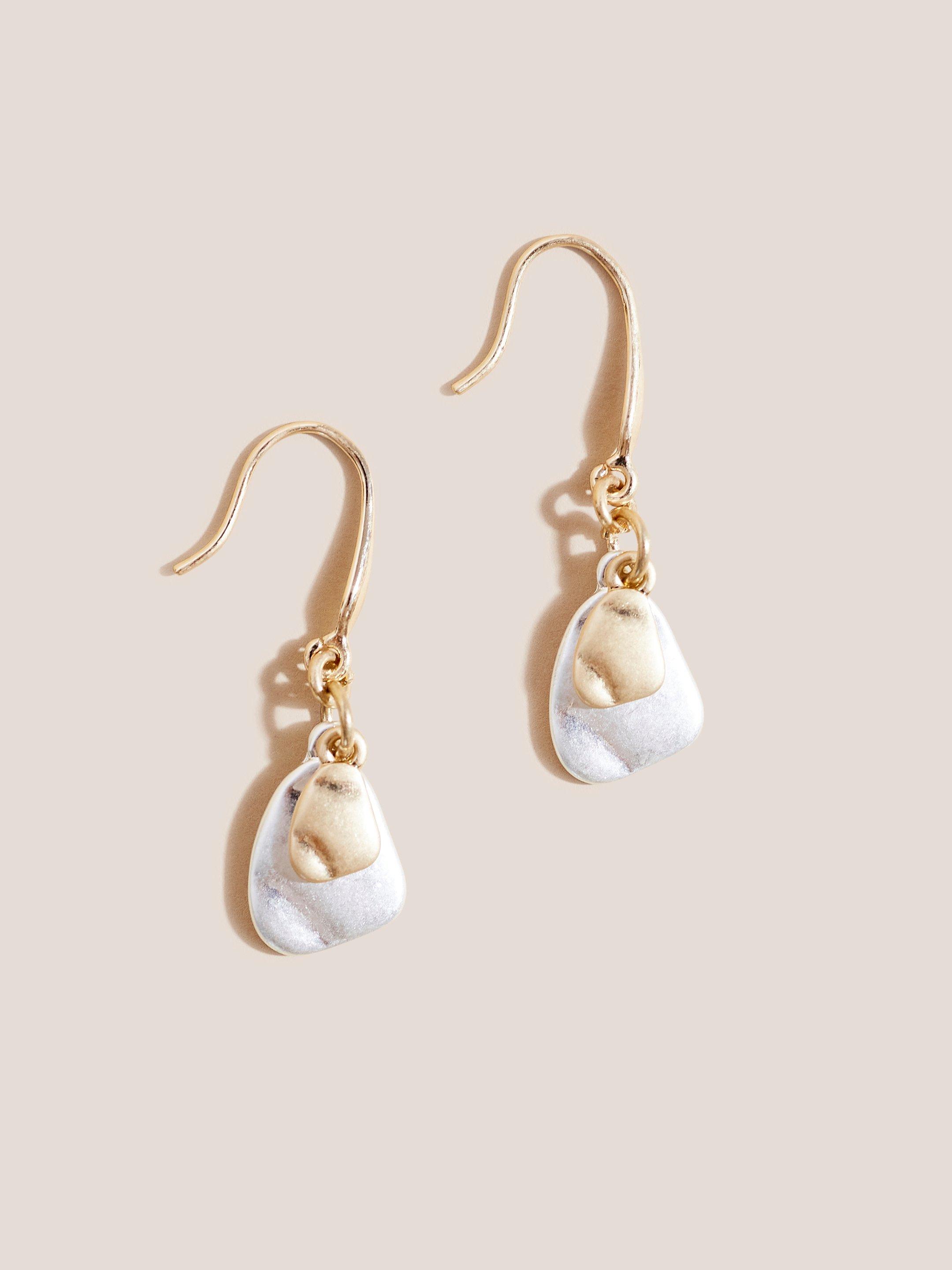 Metal Drop Earrings in GLD TN MET - FLAT FRONT