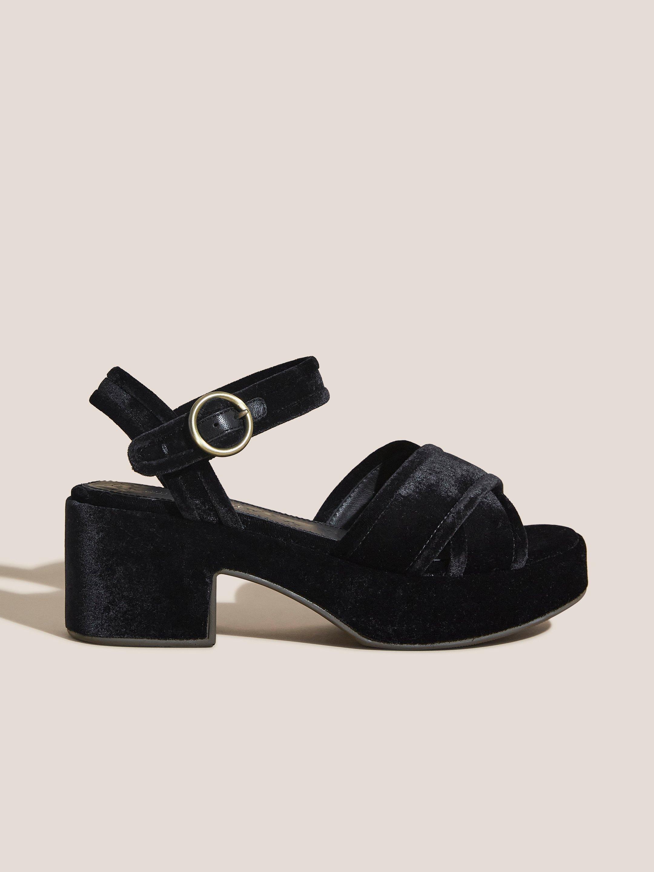 Black store velvet platforms