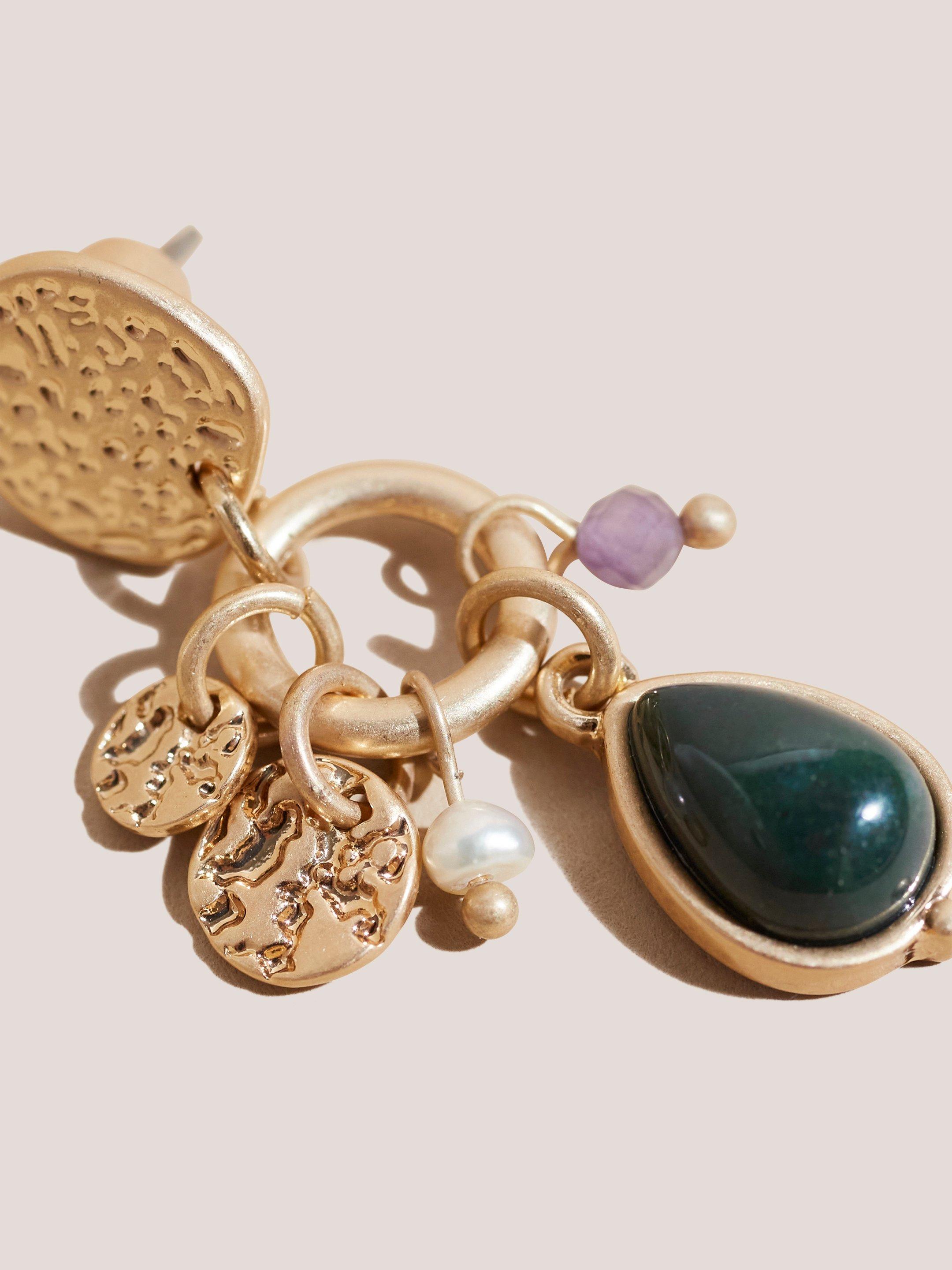Beaten Charm Earrings in GLD TN MET - FLAT DETAIL