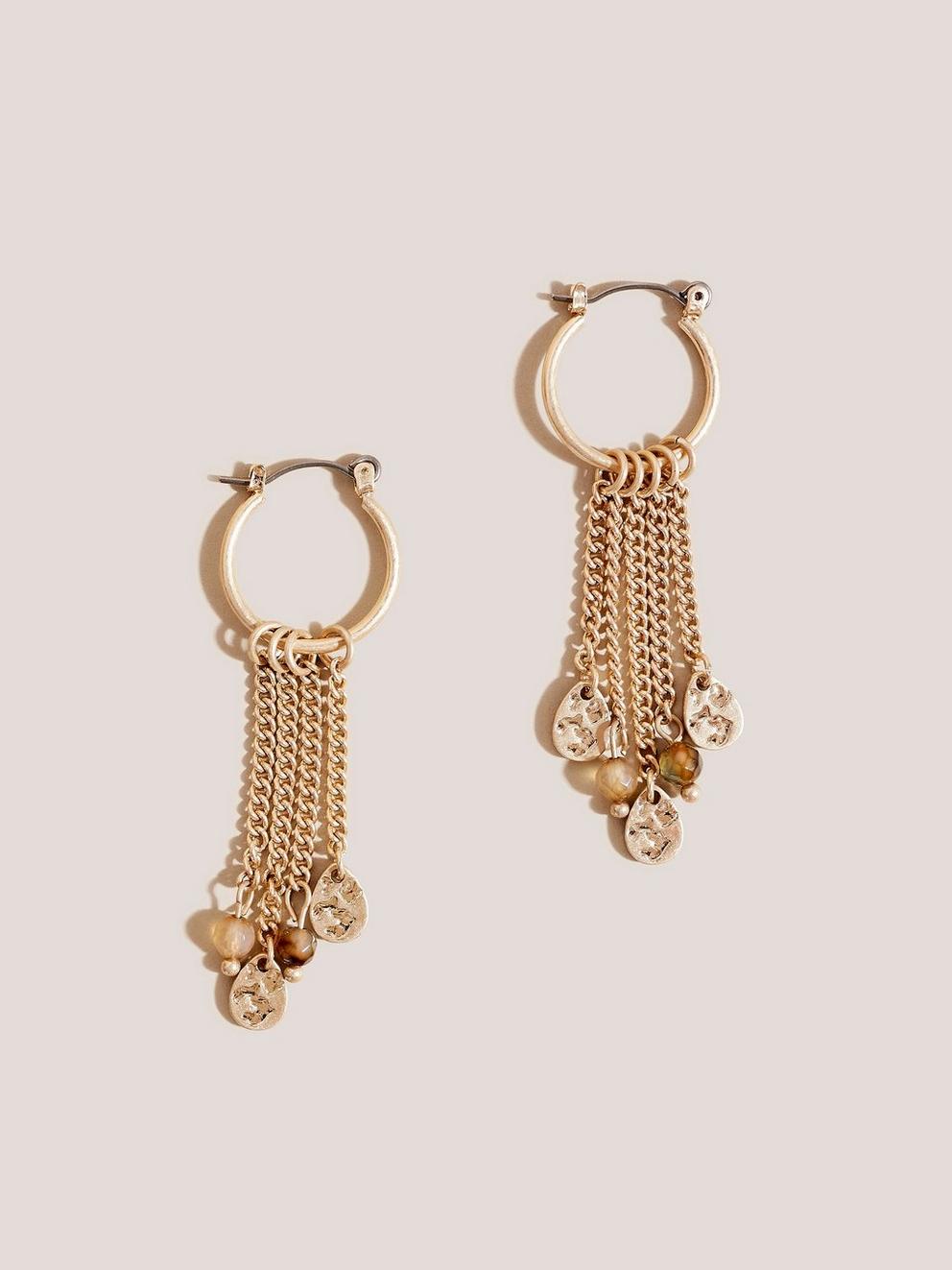 Mixed Metal Link Earrings in MIXED MET - FLAT FRONT