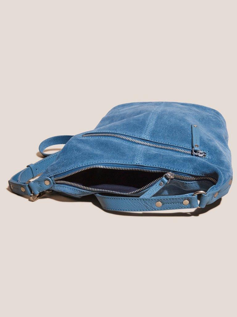 Fern Suede Crossbody in DUS BLUE - FLAT DETAIL